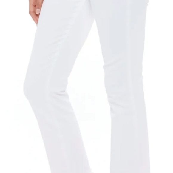 PAIGE Cindy High Rise Cropped Straight Jeans in Crisp White with Destroyed Hem - Picture 4 of 10